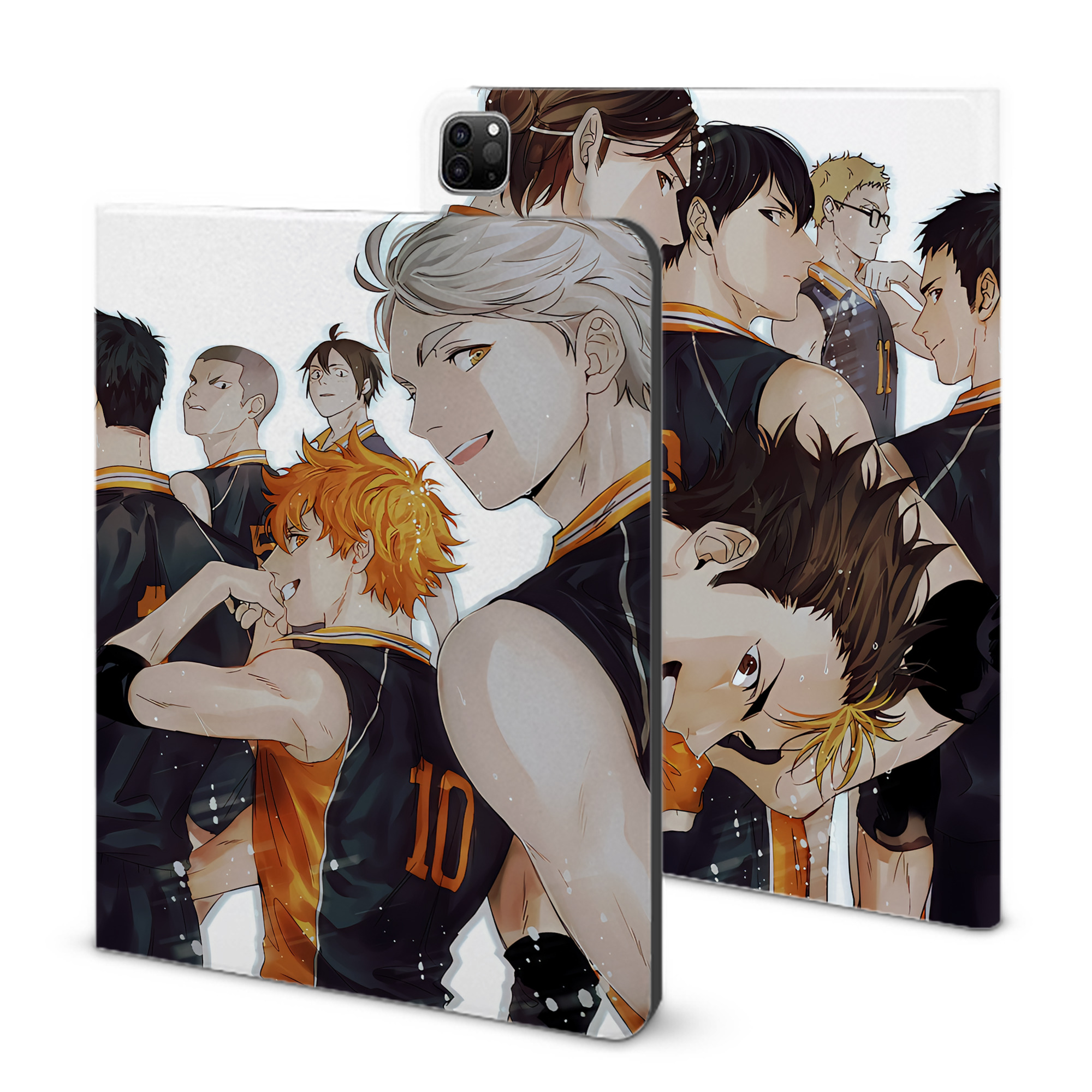 （画像用） ハイキュー!! Haikyu!! IPad ケース ブック型 PUレザー TPU 耐衝撃 軽量 薄型 ペン収納なし 全面保護 IPad 各モデル対応